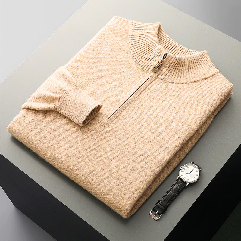 Pull Oslo en mérinos à col zippé