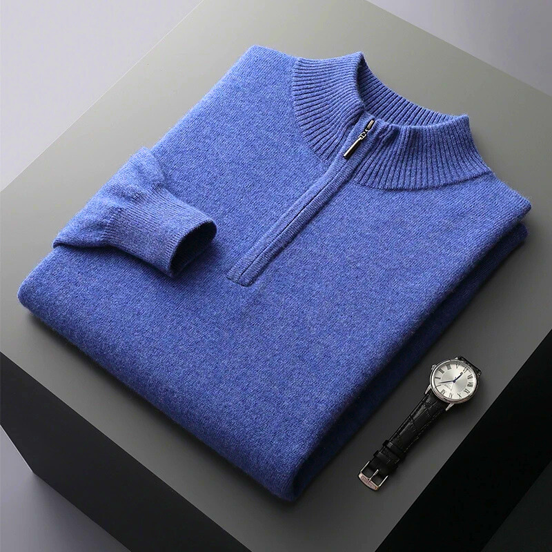 Pull Oslo en mérinos à col zippé