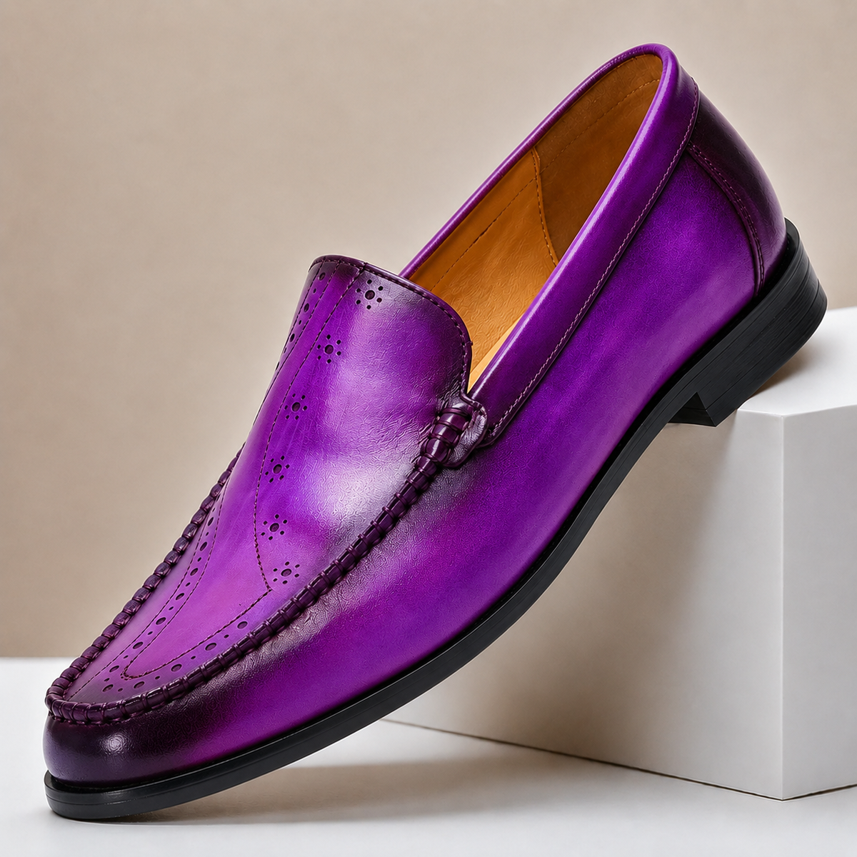 Sovrano loafers i koppeläder