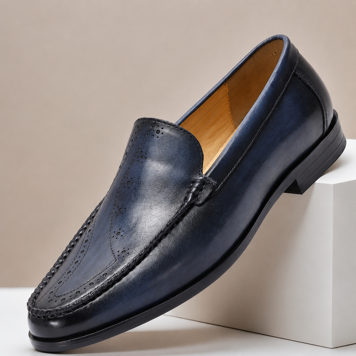 Sovrano loafers i koppeläder