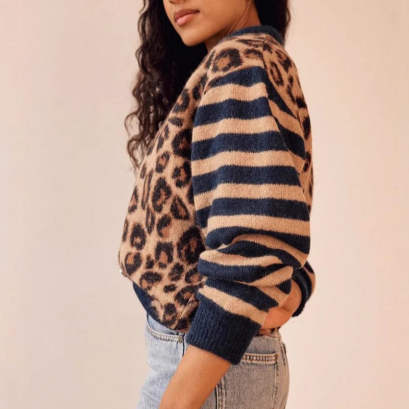Strikket leopardcardigan
