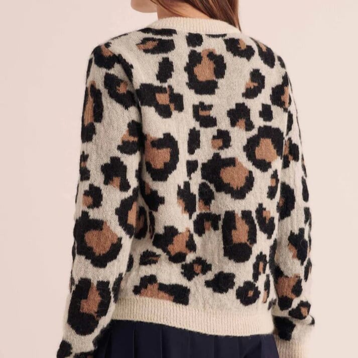 Strikket leopardcardigan