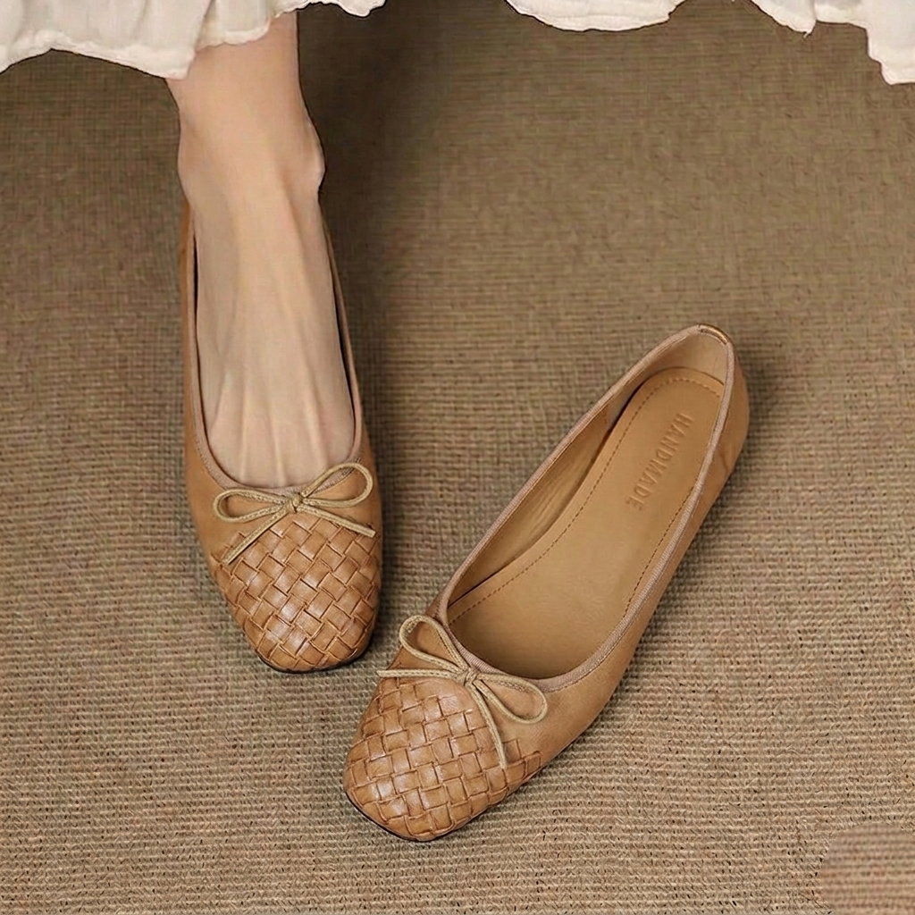 Sapatos Rasos Vara em Pele Genuína