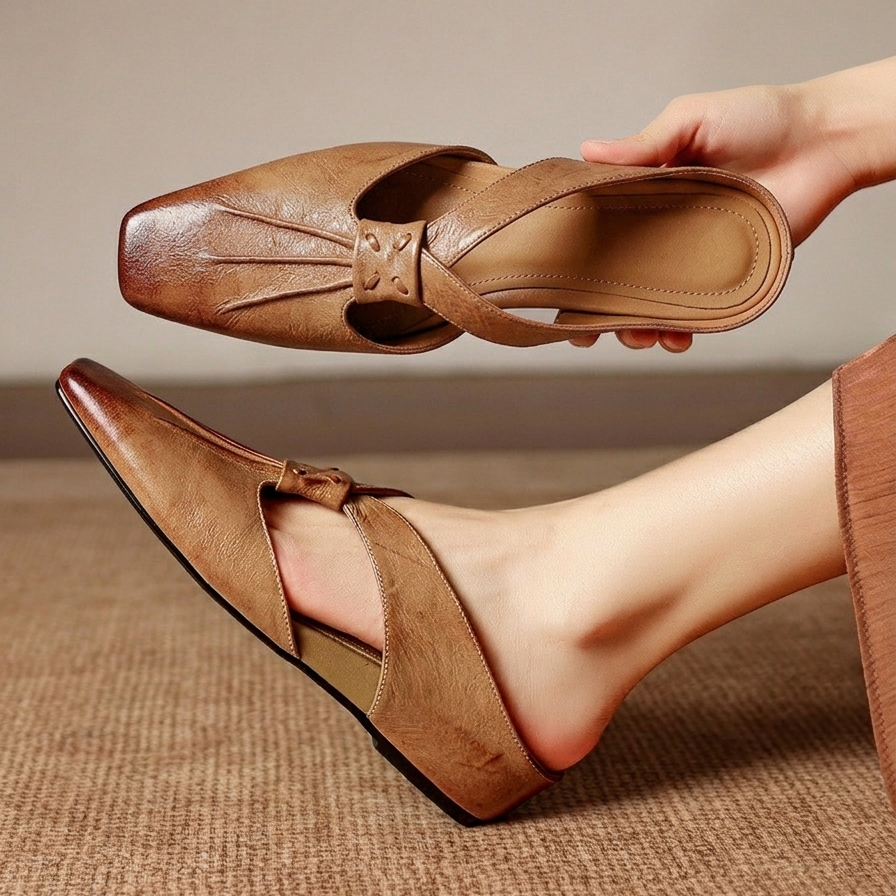 Mules Lola de cuero genuino