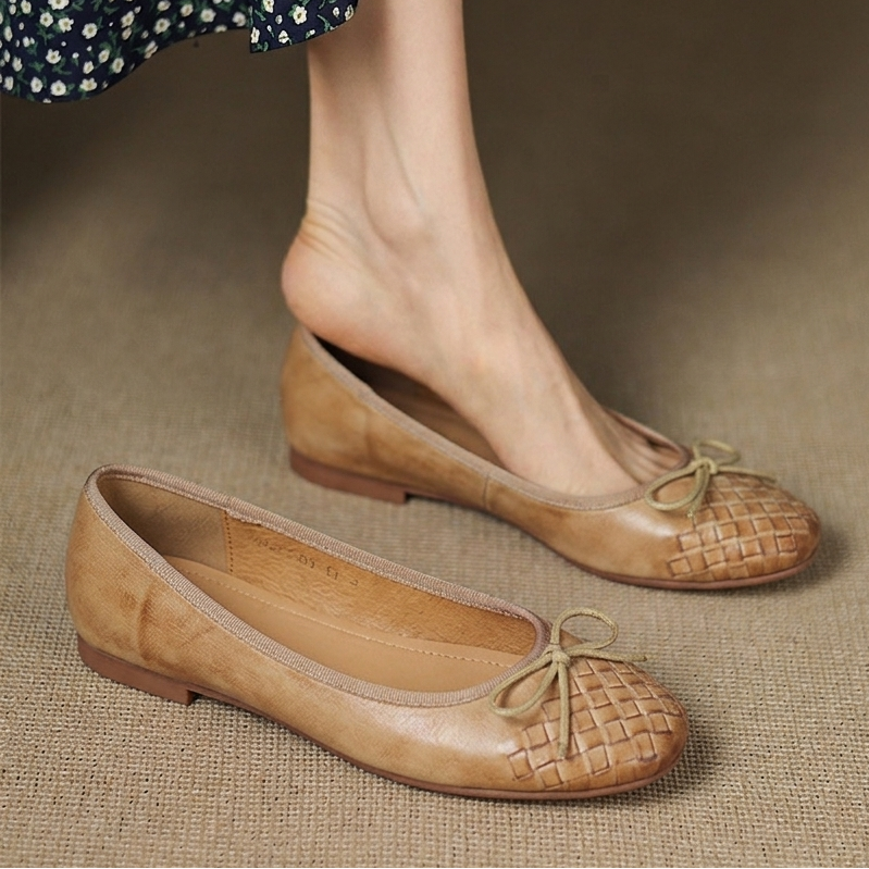 Sapatos Rasos Vara em Pele Genuína