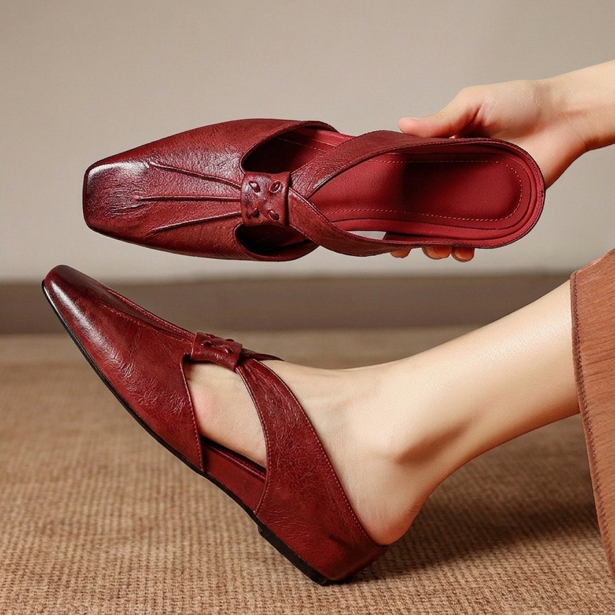 Mules Lola de cuero genuino