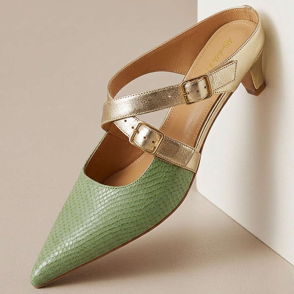 Mules Brielle de cuero genuino
