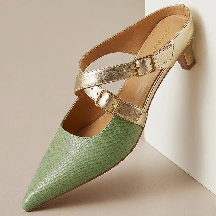 Mules Zelle in vera pelle