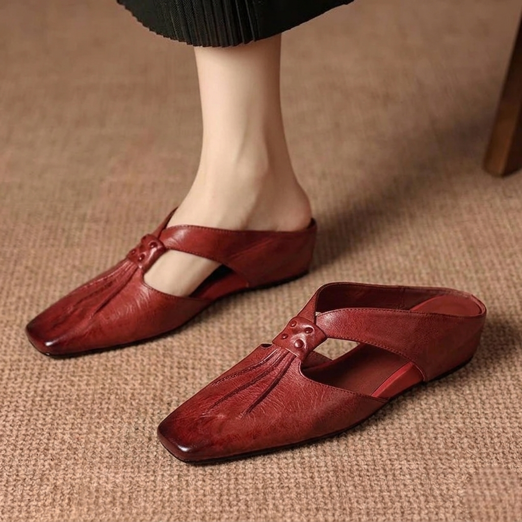 Mules Lola de cuero genuino