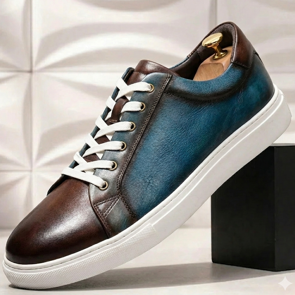 Valteros sneakers i nötkvinnläder