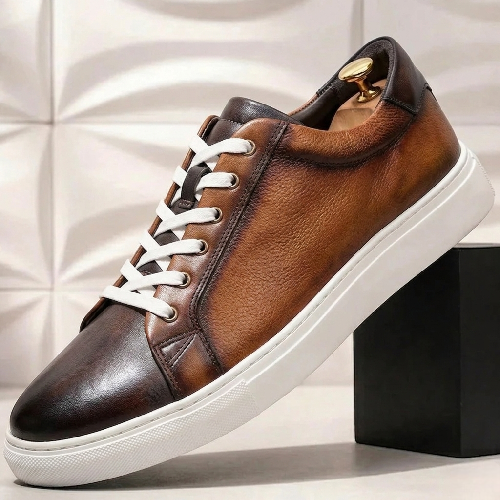 Valteros sneakers i nötkvinnläder