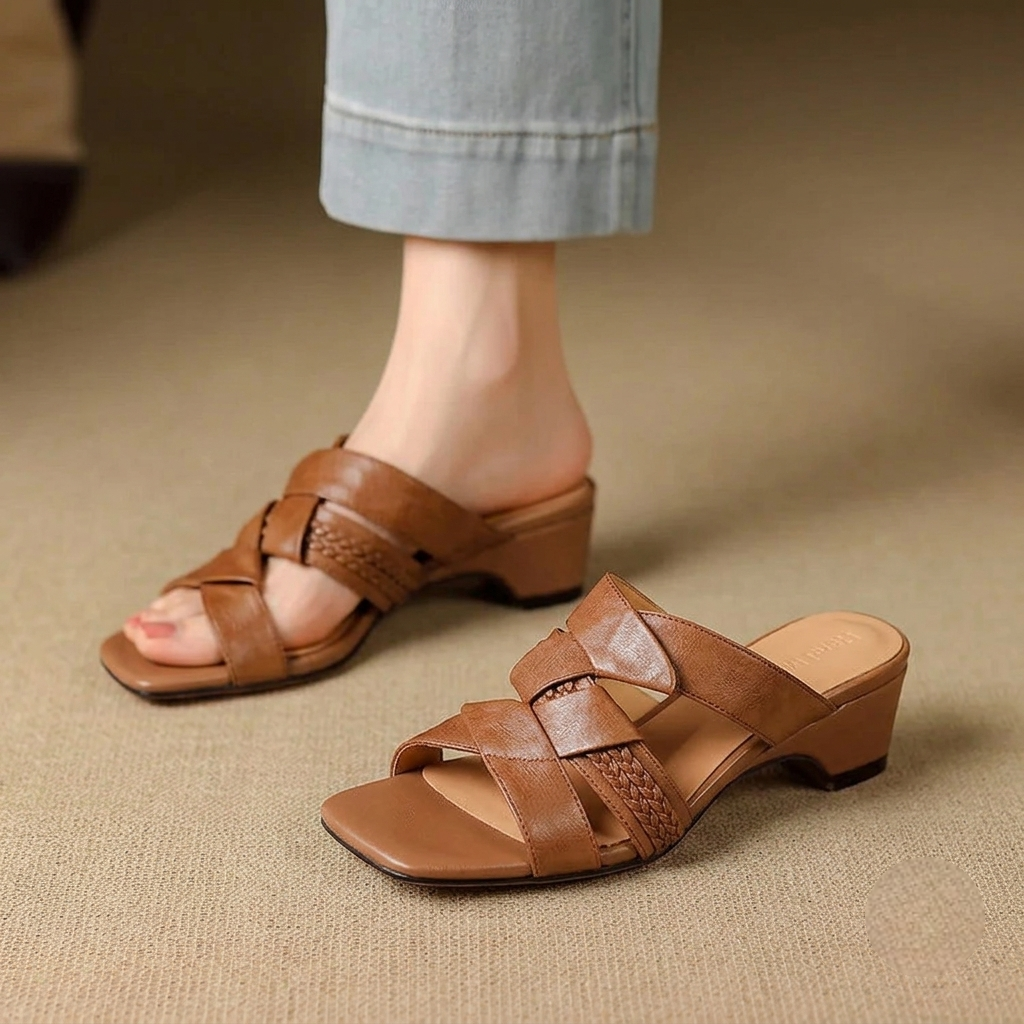 Elanora mules i äkta läder
