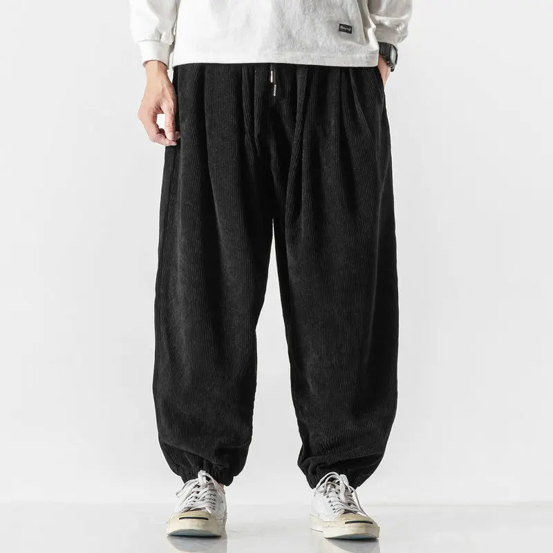 Pantalon ample en velours côtelé
