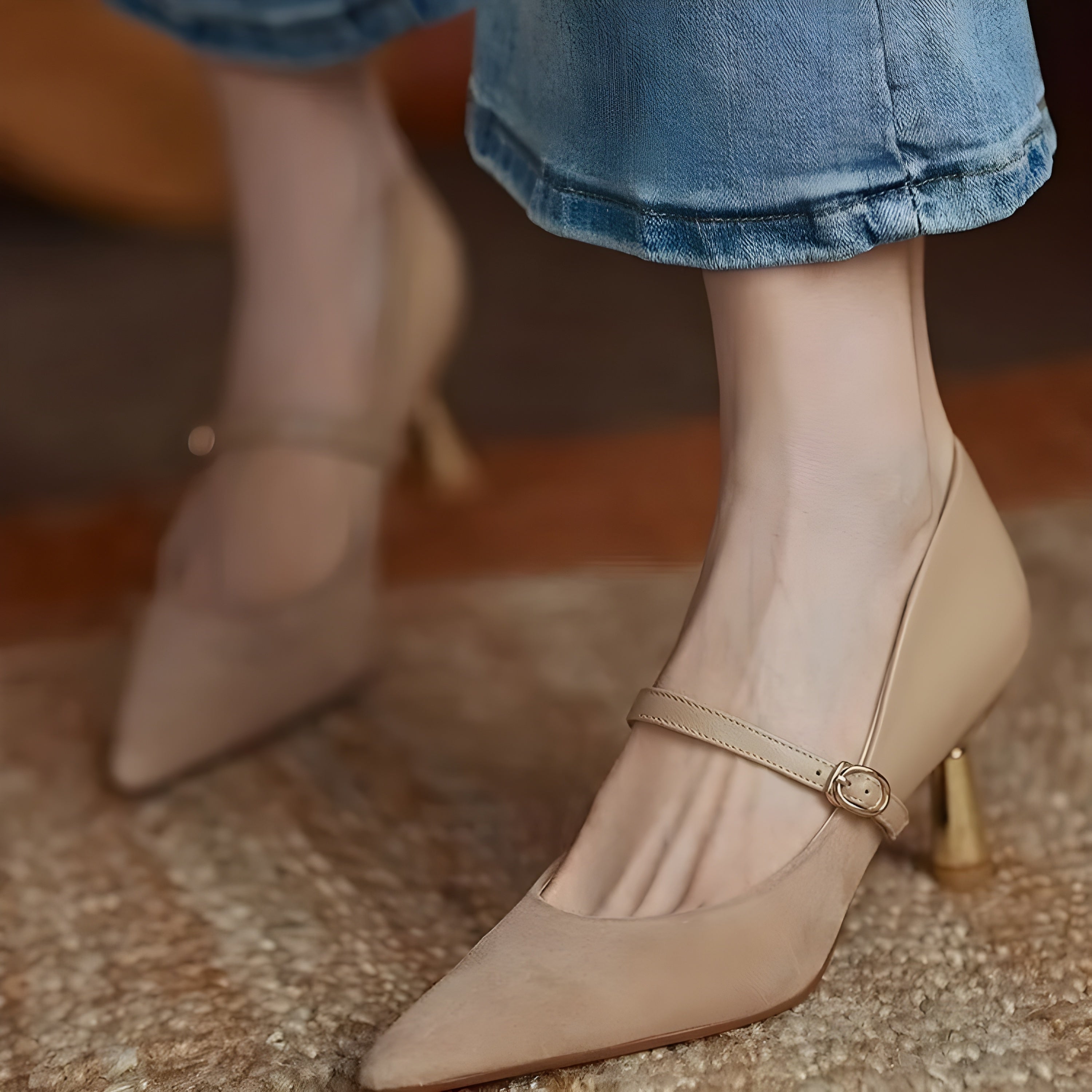 THEA GENUINE LEATHER HEELS