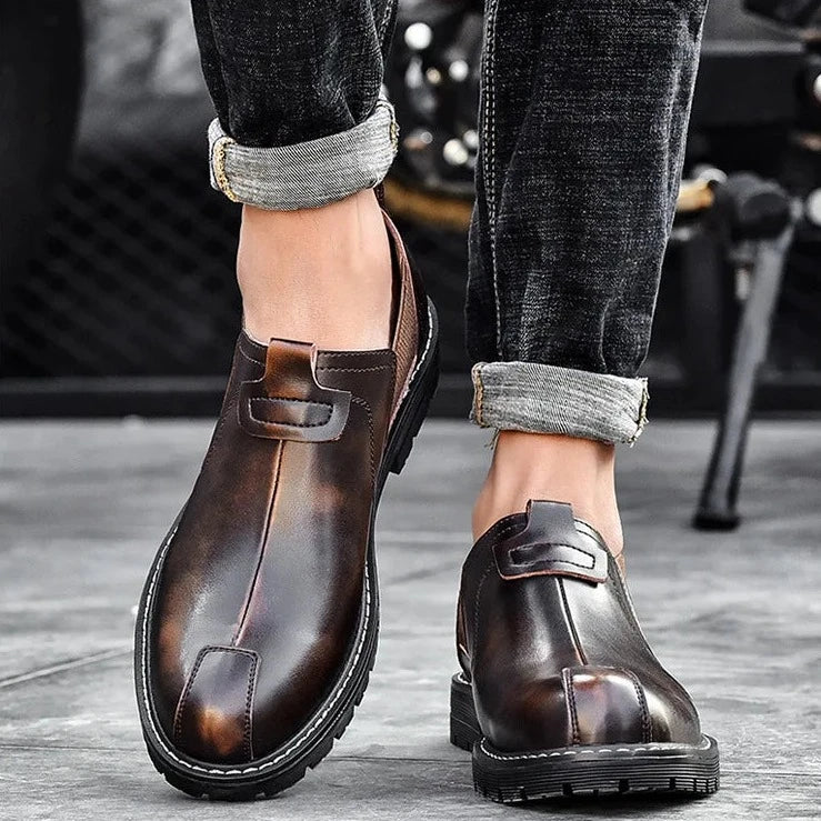 Mocasines de cuero genuino