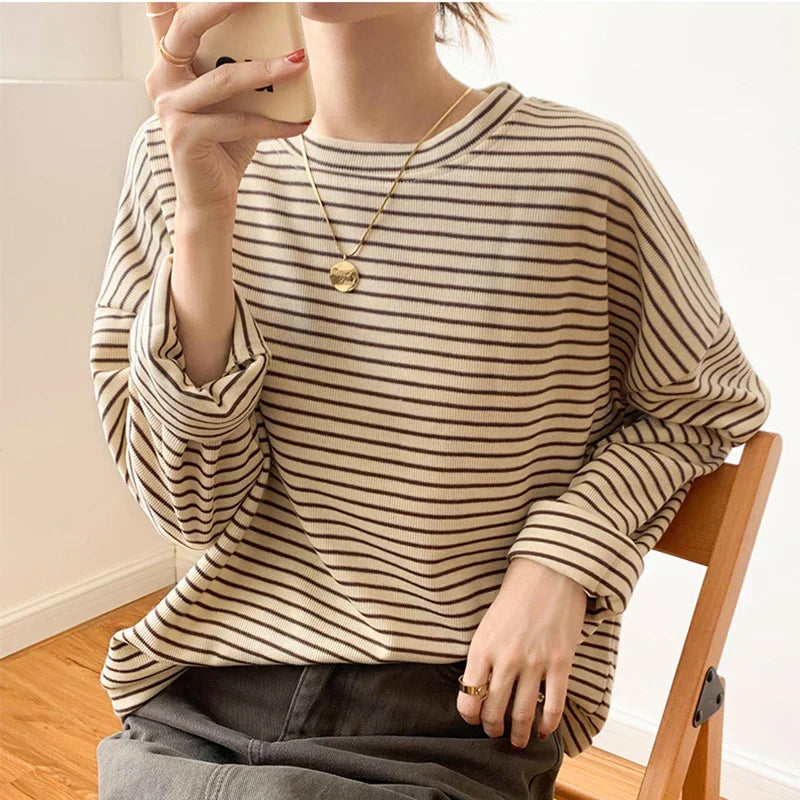 Maglia a maniche lunghe Caffè e calma
