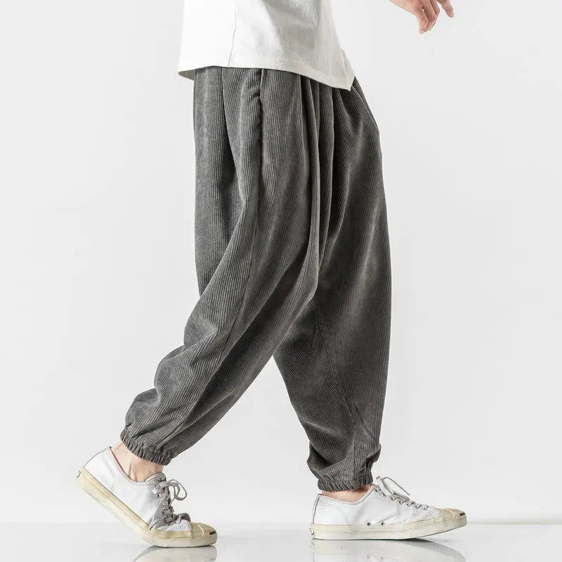 Pantalon ample en velours côtelé