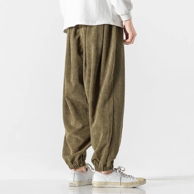 Pantalon ample en velours côtelé