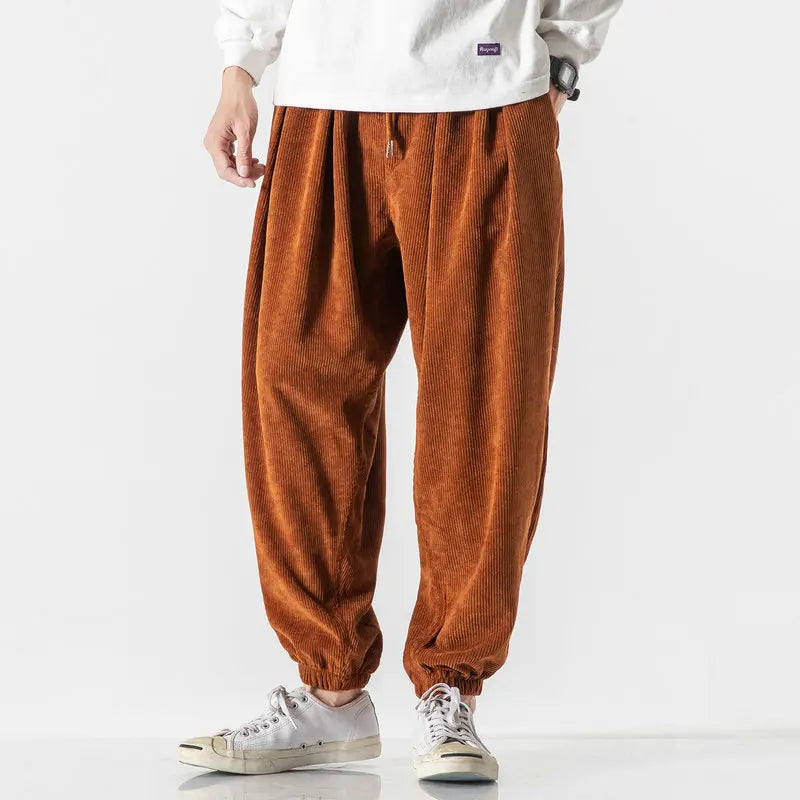 Pantalon ample en velours côtelé