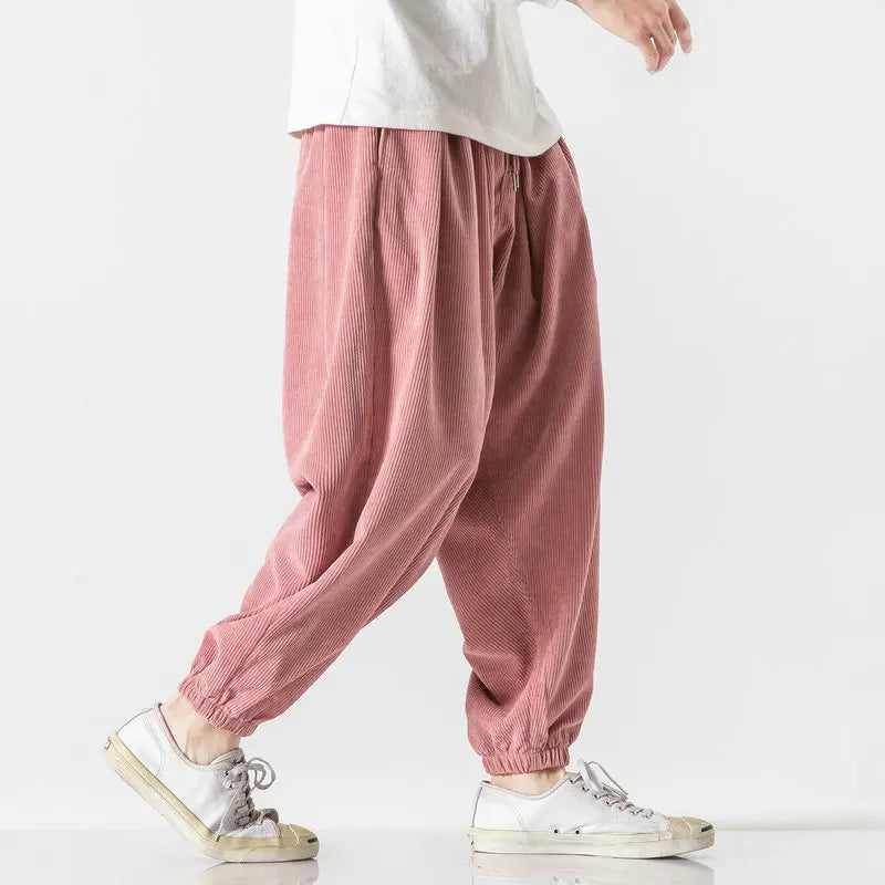 Pantalon ample en velours côtelé