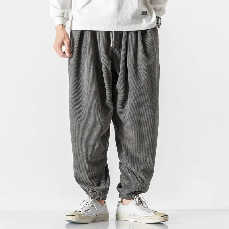 Pantalon ample en velours côtelé