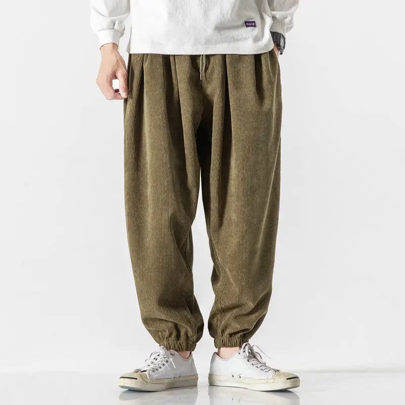 Pantalon ample en velours côtelé