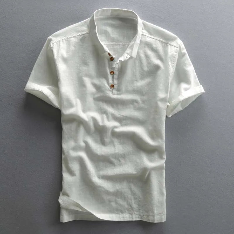 Rafael Poloshirt aus Baumwolle und Leinen