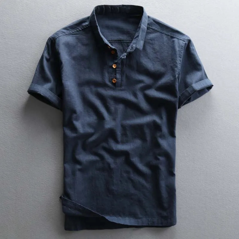 Rafael Poloshirt aus Baumwolle und Leinen