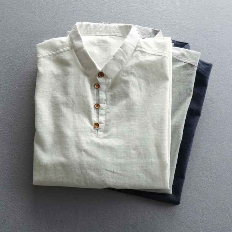 Rafael Poloshirt aus Baumwolle und Leinen