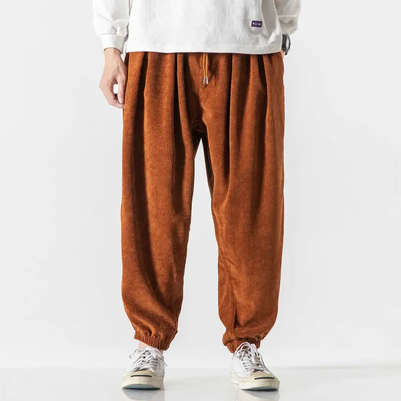 Pantalon ample en velours côtelé