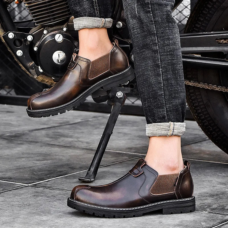 Mocasines de cuero genuino