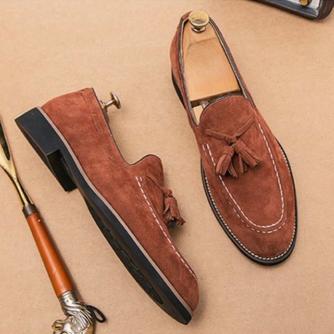Velour Crest-loafers