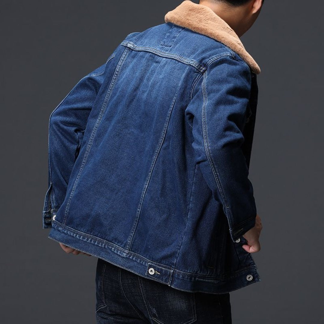 Fleece-denimjacka