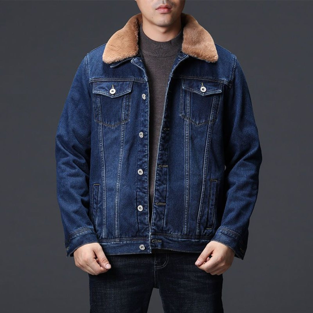 Fleece-denimjacka