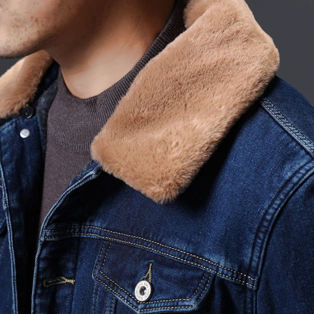 Fleece-denimjacka
