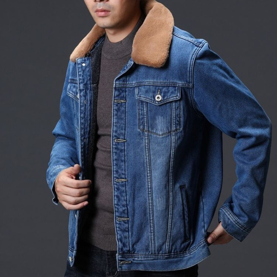 Fleece-denimjacka