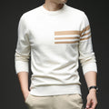 Strikket sweater med striber