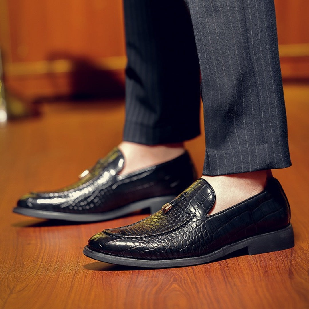 Loafers med krokodillemønster
