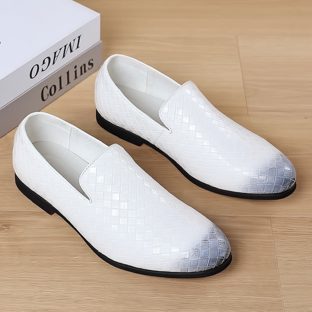 Loafers i flätat läder
