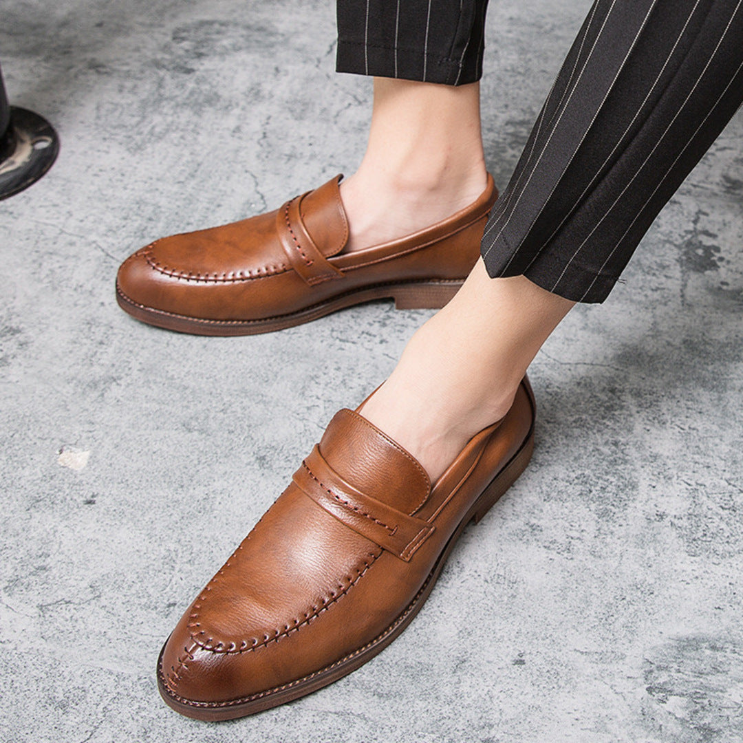 Heritage-loafers i läder