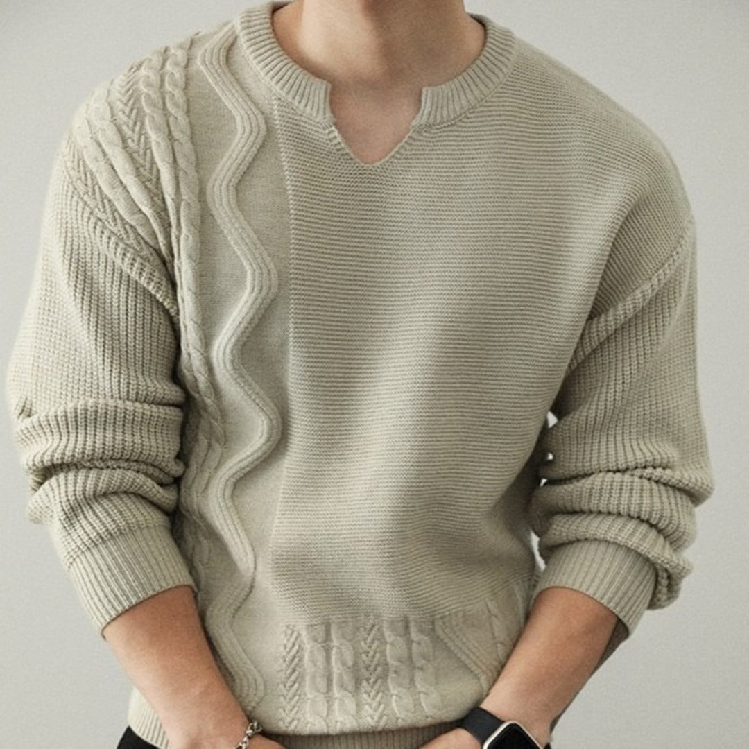 Strikket pullover med struktur