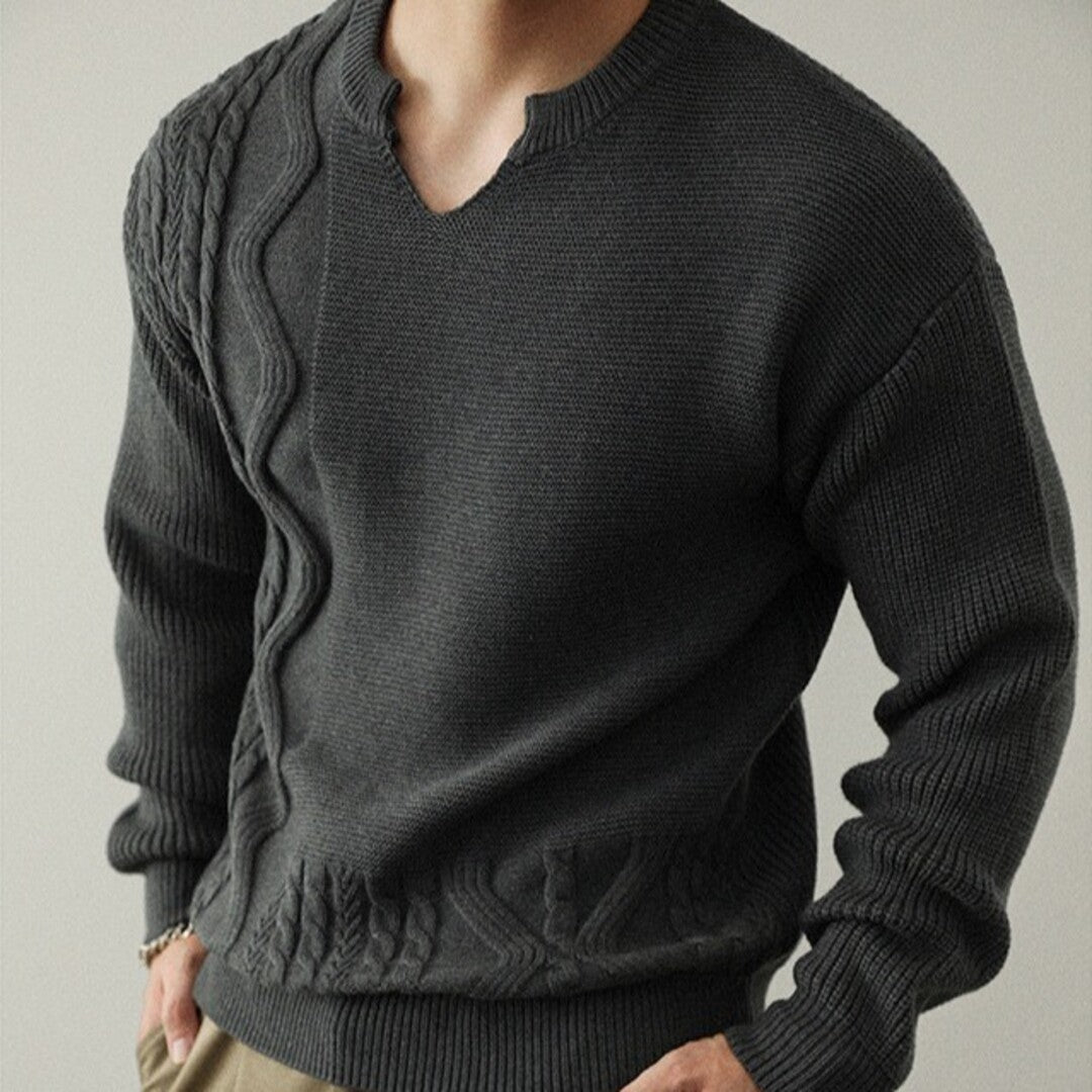 Strikket pullover med struktur