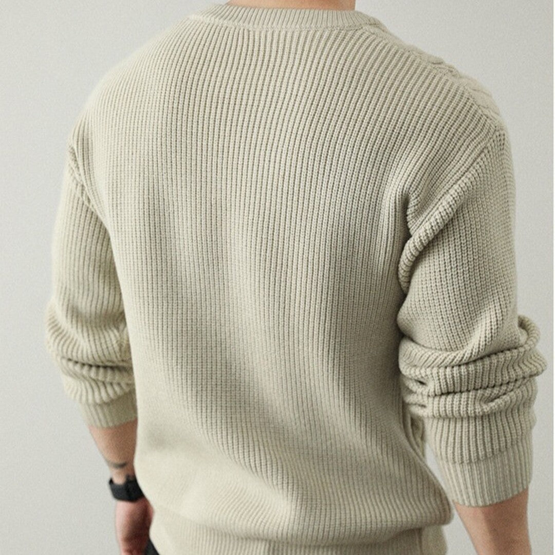 Strikket pullover med struktur