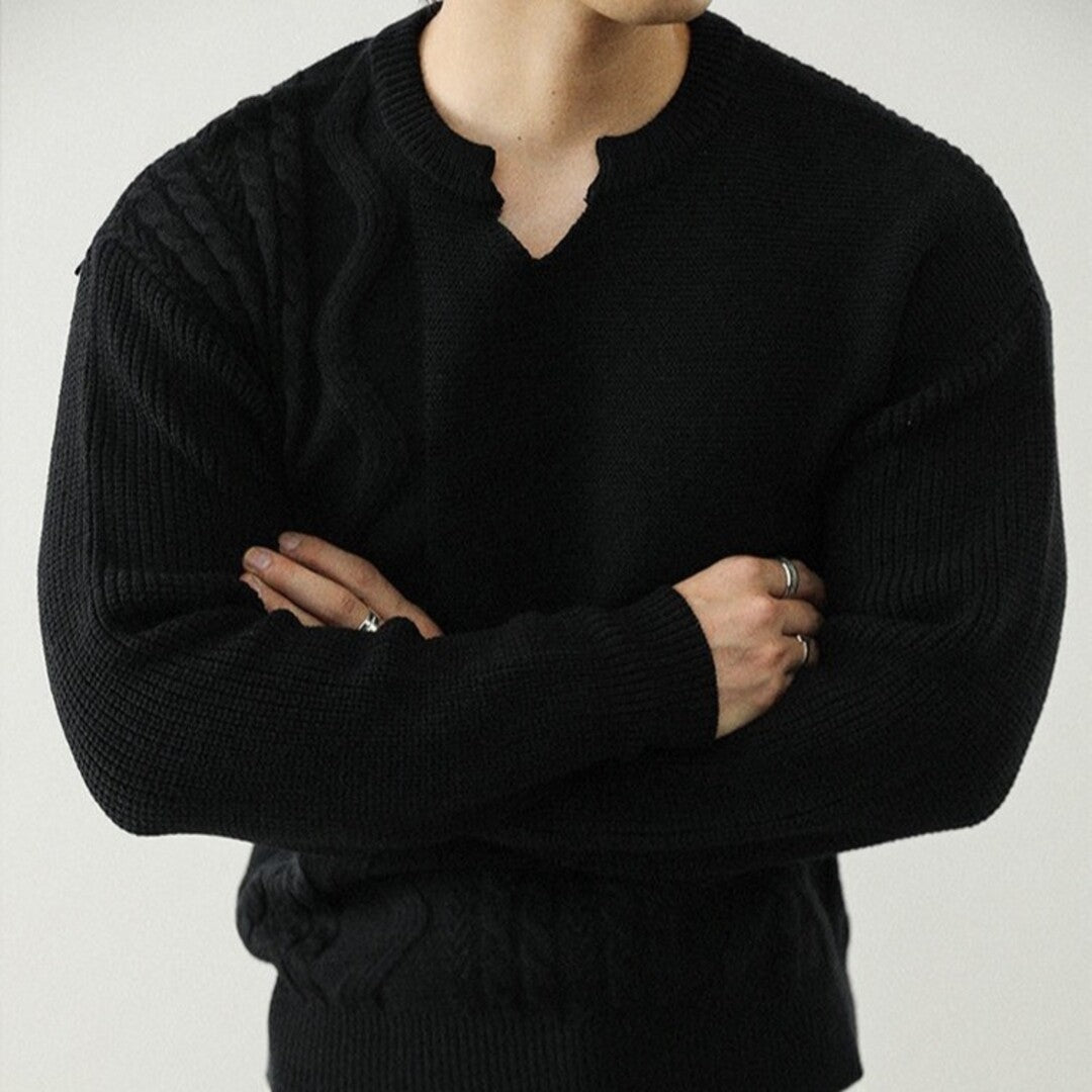 Strikket pullover med struktur