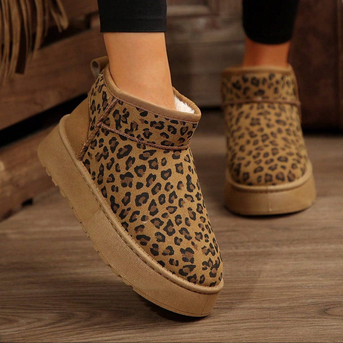 Leopard Vinterstøvletter