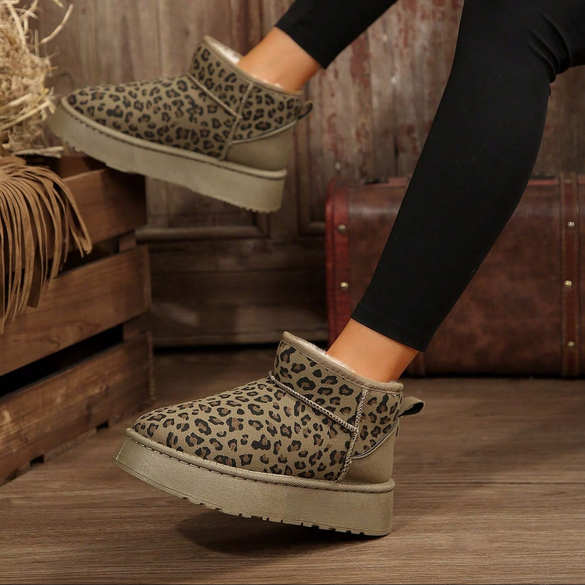 Leopard Vinterstøvletter