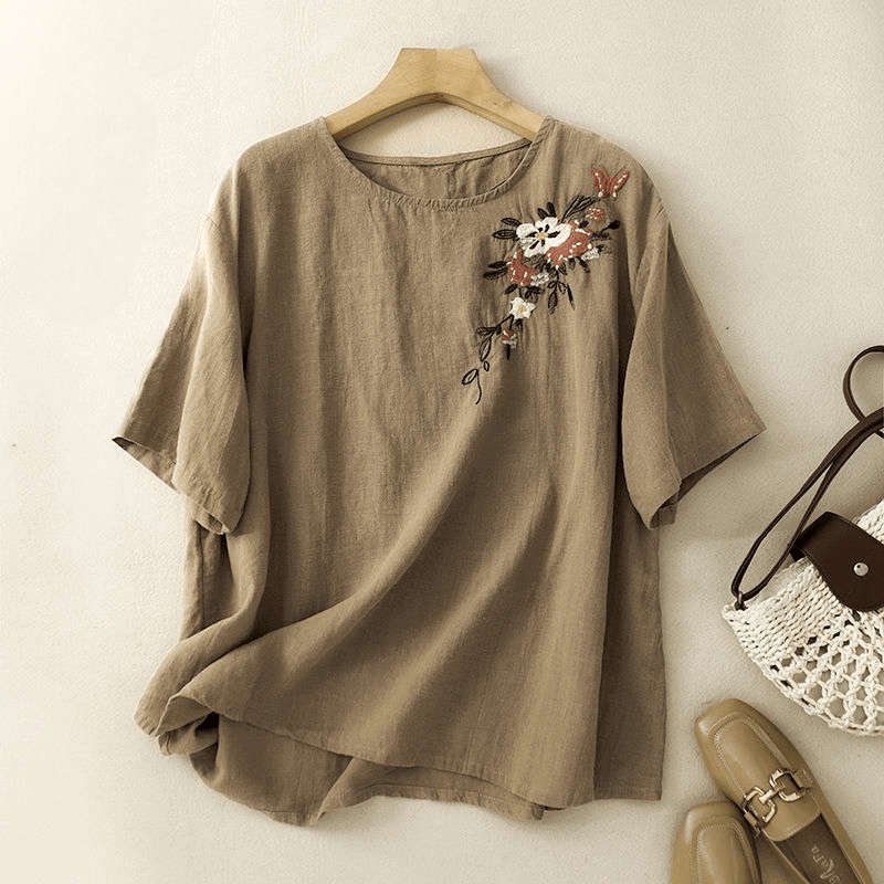 Blusa in lino Siena Bloom