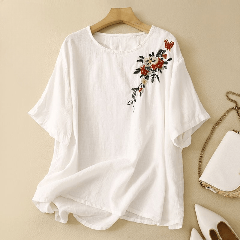 Blusa in lino Siena Bloom