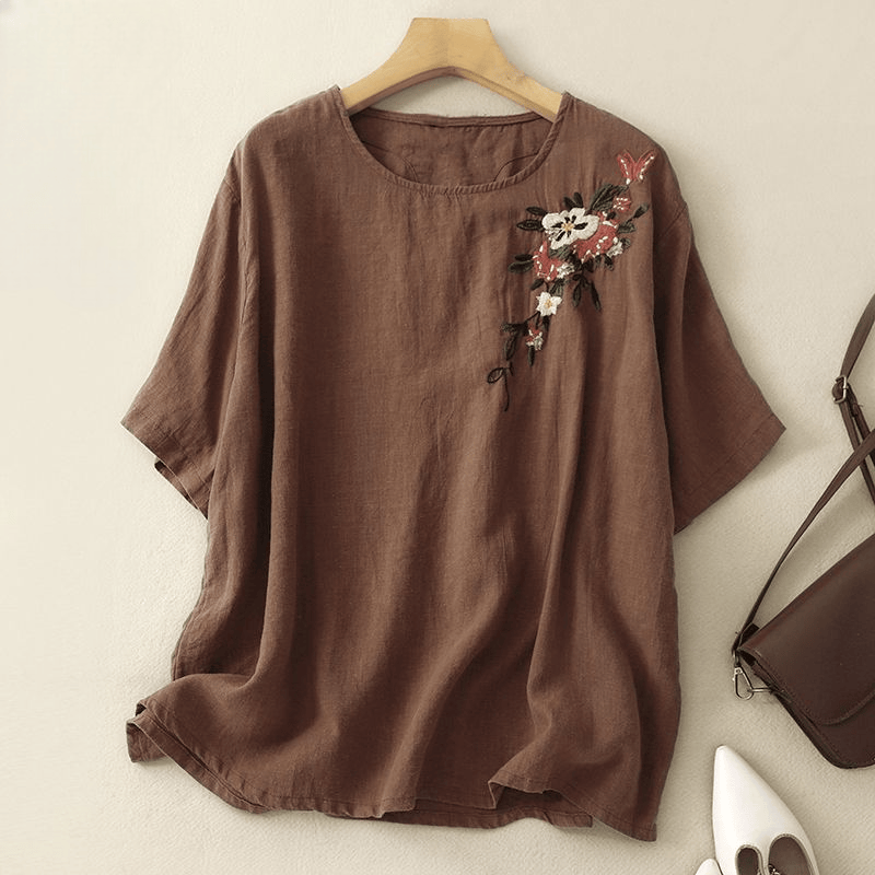 Blusa in lino Siena Bloom