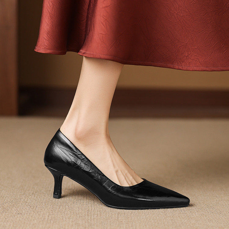 Tacones Verona de cuero genuino